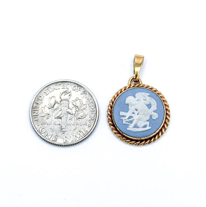 Vintage Wedgwood Cupid Charm with Gold Plate
