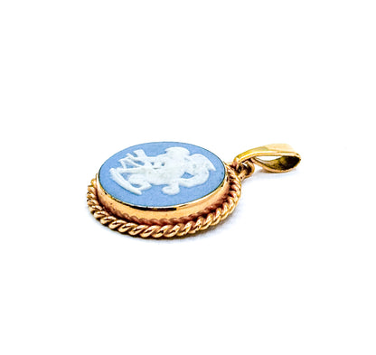 Vintage Wedgwood Cupid Charm with Gold Plate