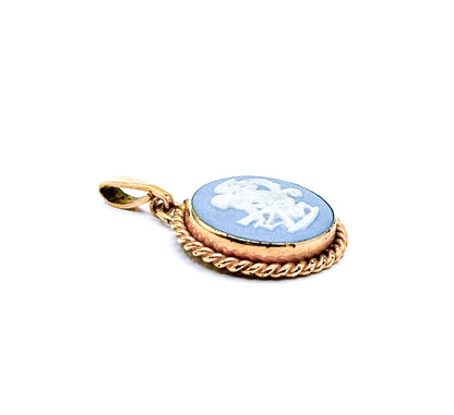 Vintage Wedgwood Cupid Charm with Gold Plate