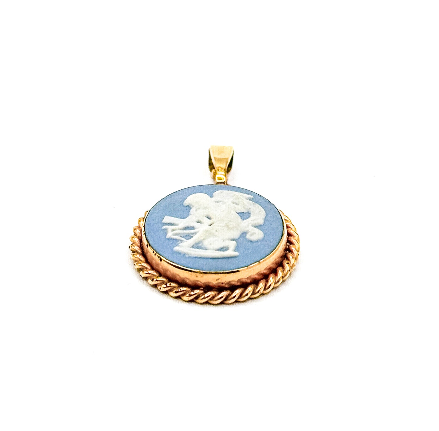 Vintage Wedgwood Cupid Charm with Gold Plate