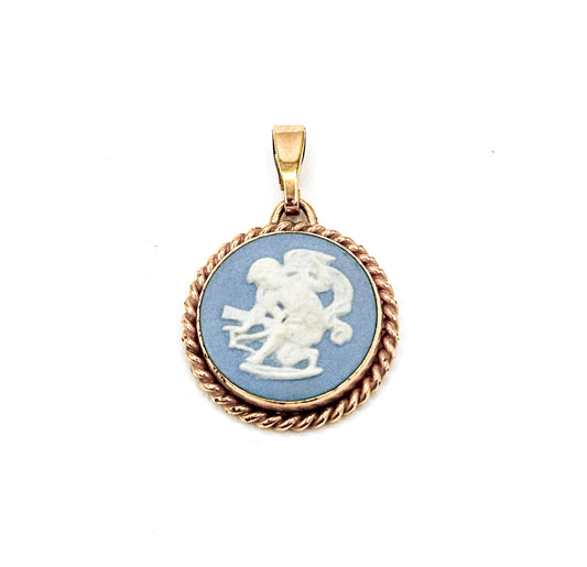 Vintage Wedgwood Cupid Charm with Gold Plate