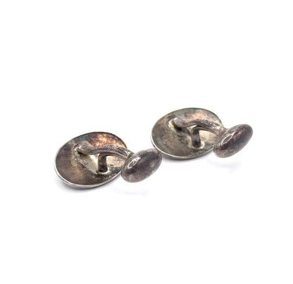 Antique Engraved Tulip Cufflinks in Silver