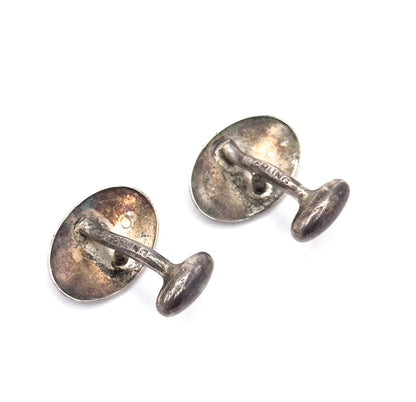 Antique Engraved Tulip Cufflinks in Silver