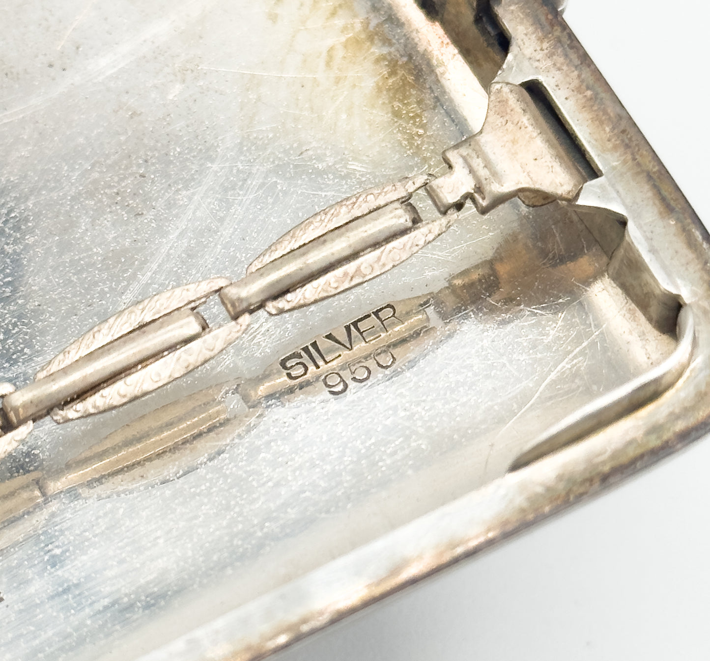 Vintage 950 Silver Engraved Acanthus Cigarette Case