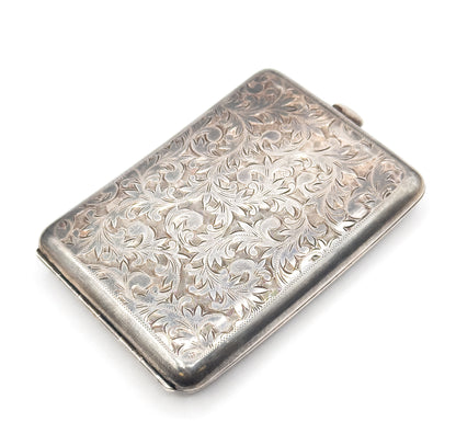 Vintage 950 Silver Engraved Acanthus Cigarette Case