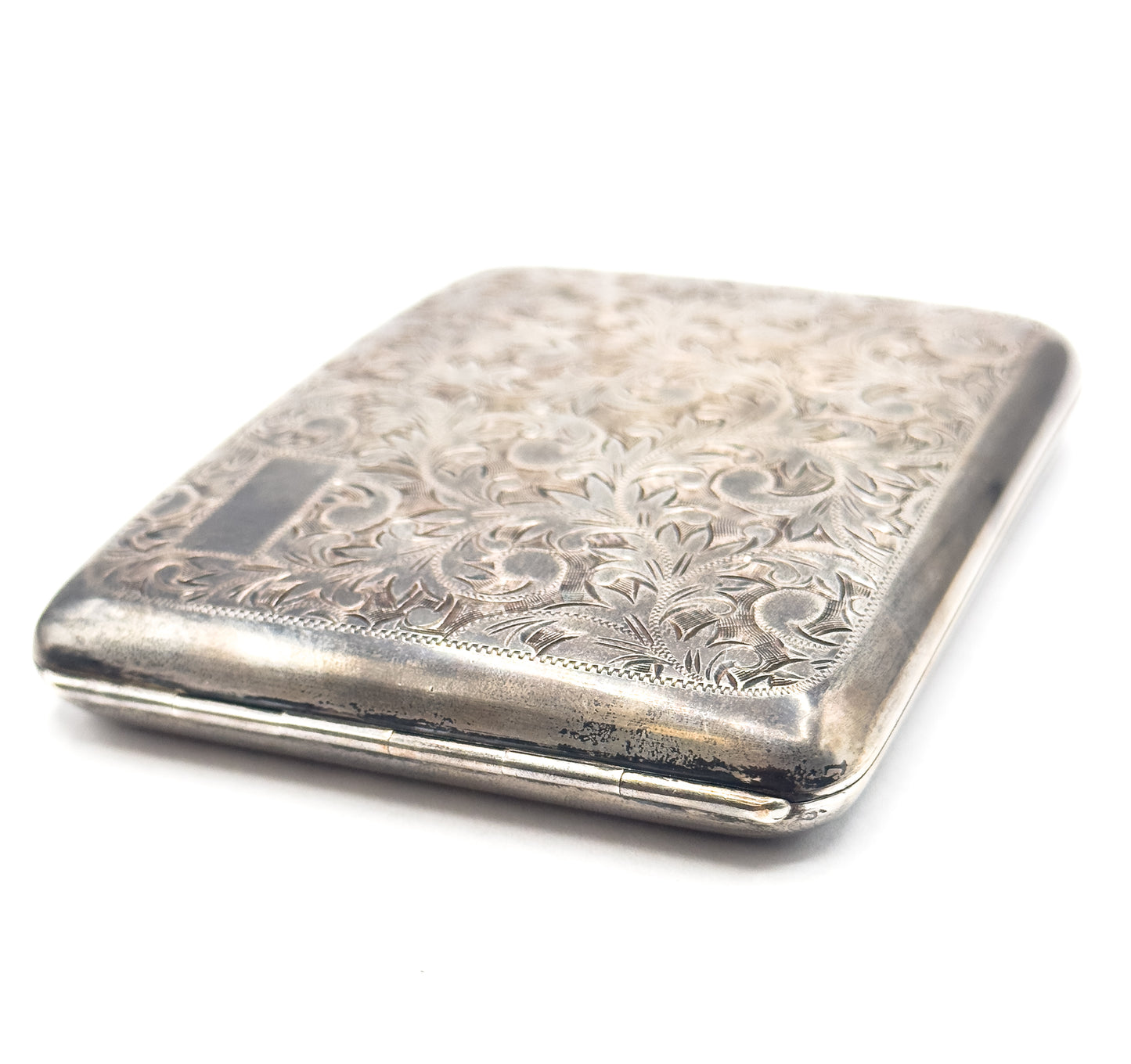 Vintage 950 Silver Engraved Acanthus Cigarette Case
