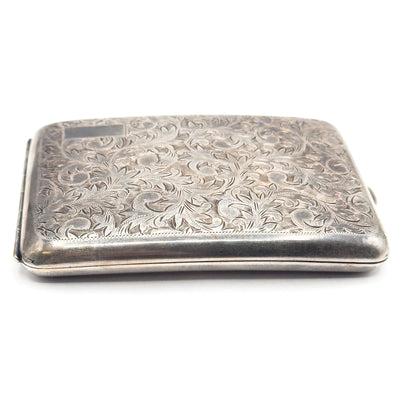 Vintage 950 Silver Engraved Acanthus Cigarette Case