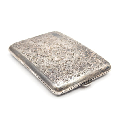 Vintage 950 Silver Engraved Acanthus Cigarette Case