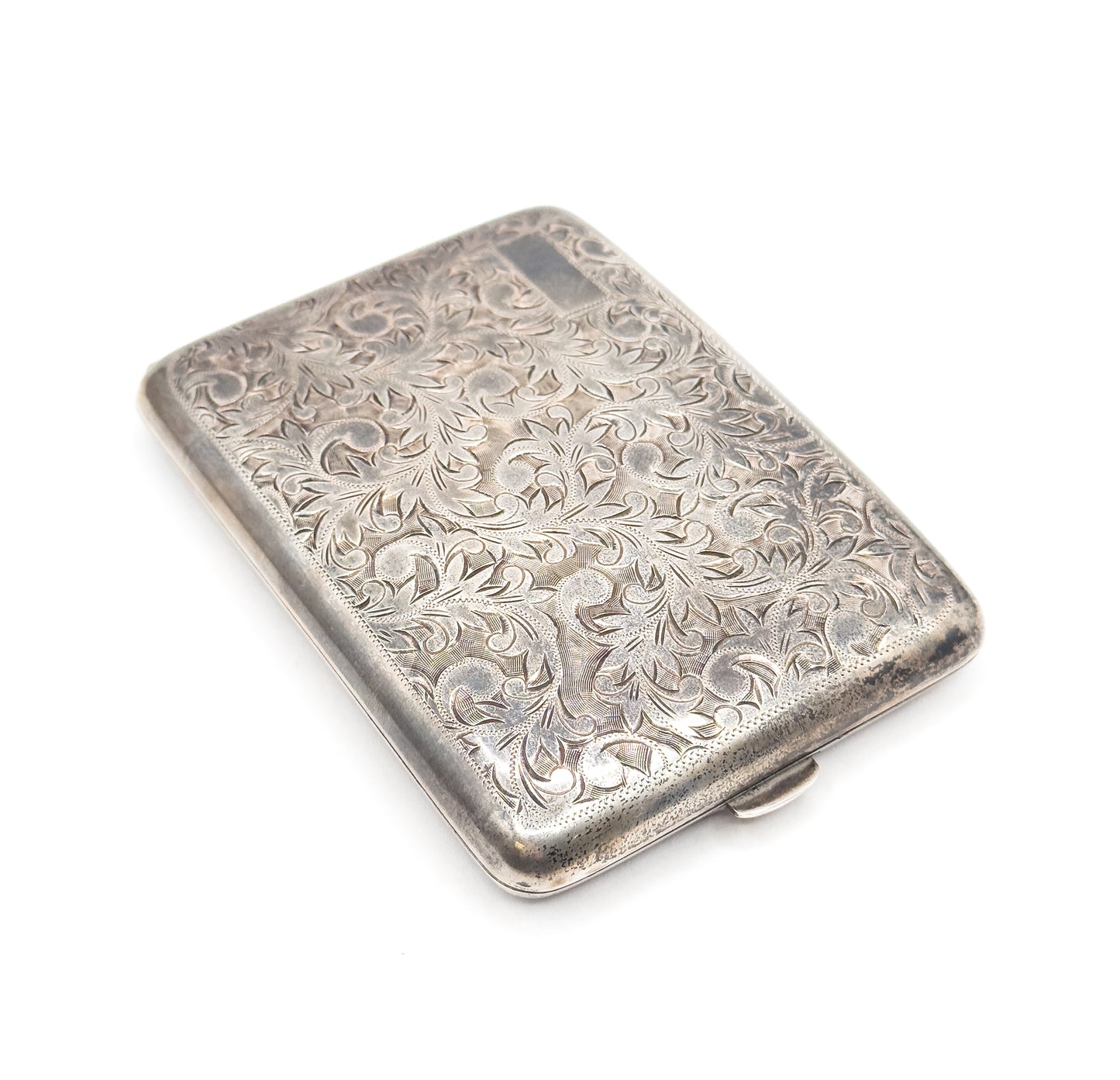 Vintage 950 Silver Engraved Acanthus Cigarette Case