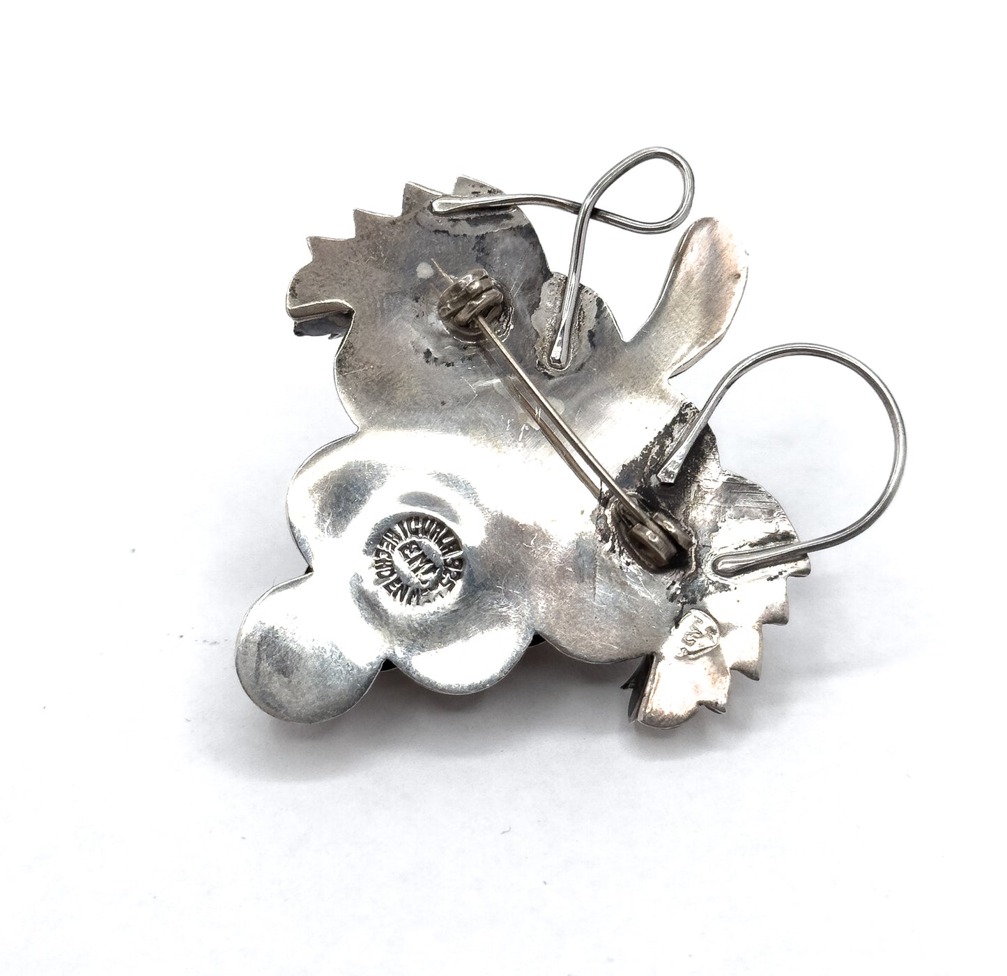 Mid-Century Iguala Mexico Grape Cluster Brooch in Silver