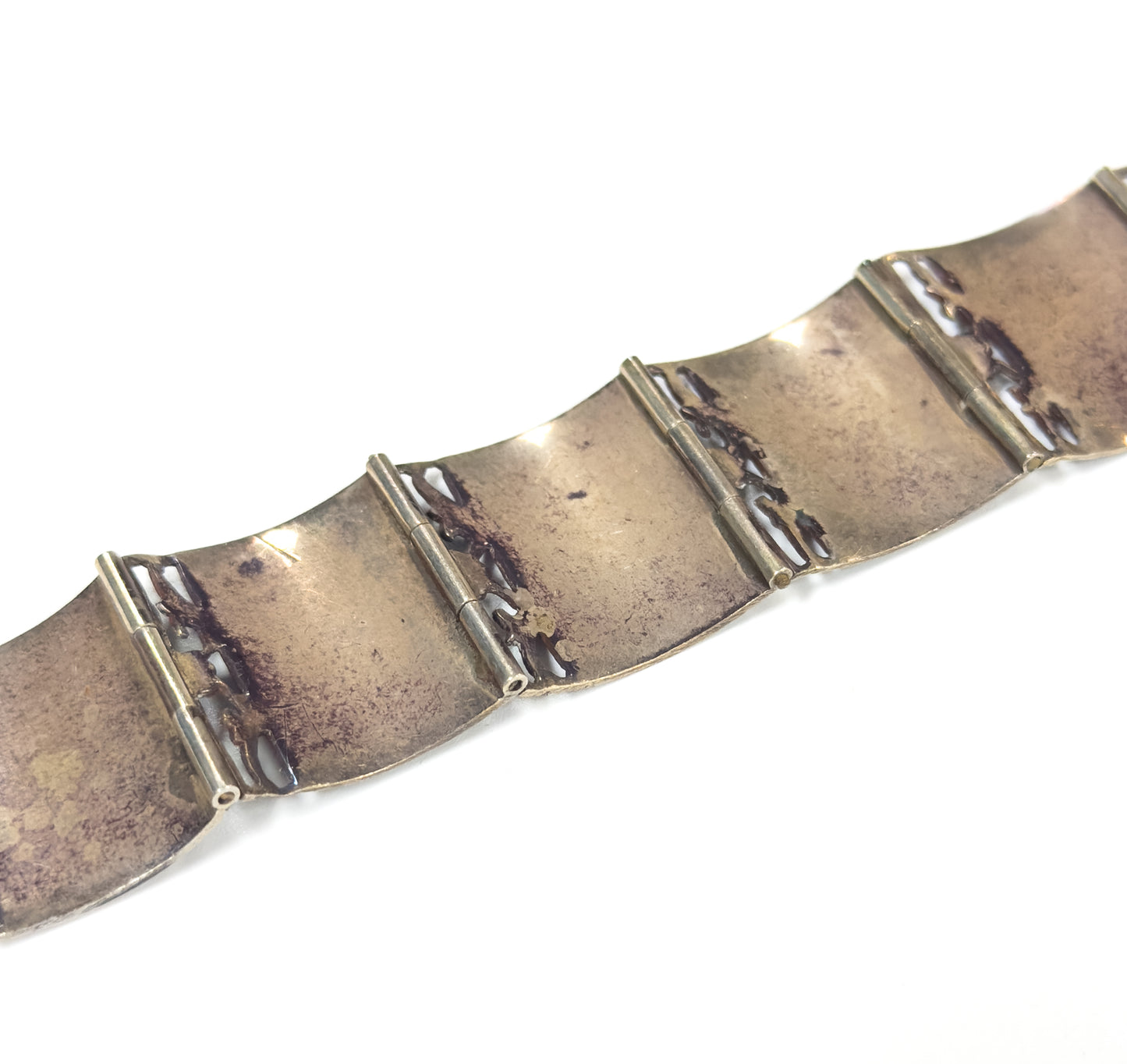 Vintage Siam Silver Niello Thai Bracelet in Original Box