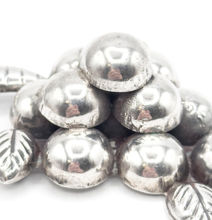 Jumbo Mid-Century Mexican Grape Brooch in Silver