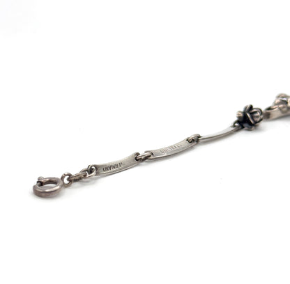 Art Deco German Blue Chalcedony Cabochon Bracelet in Sterling Silver