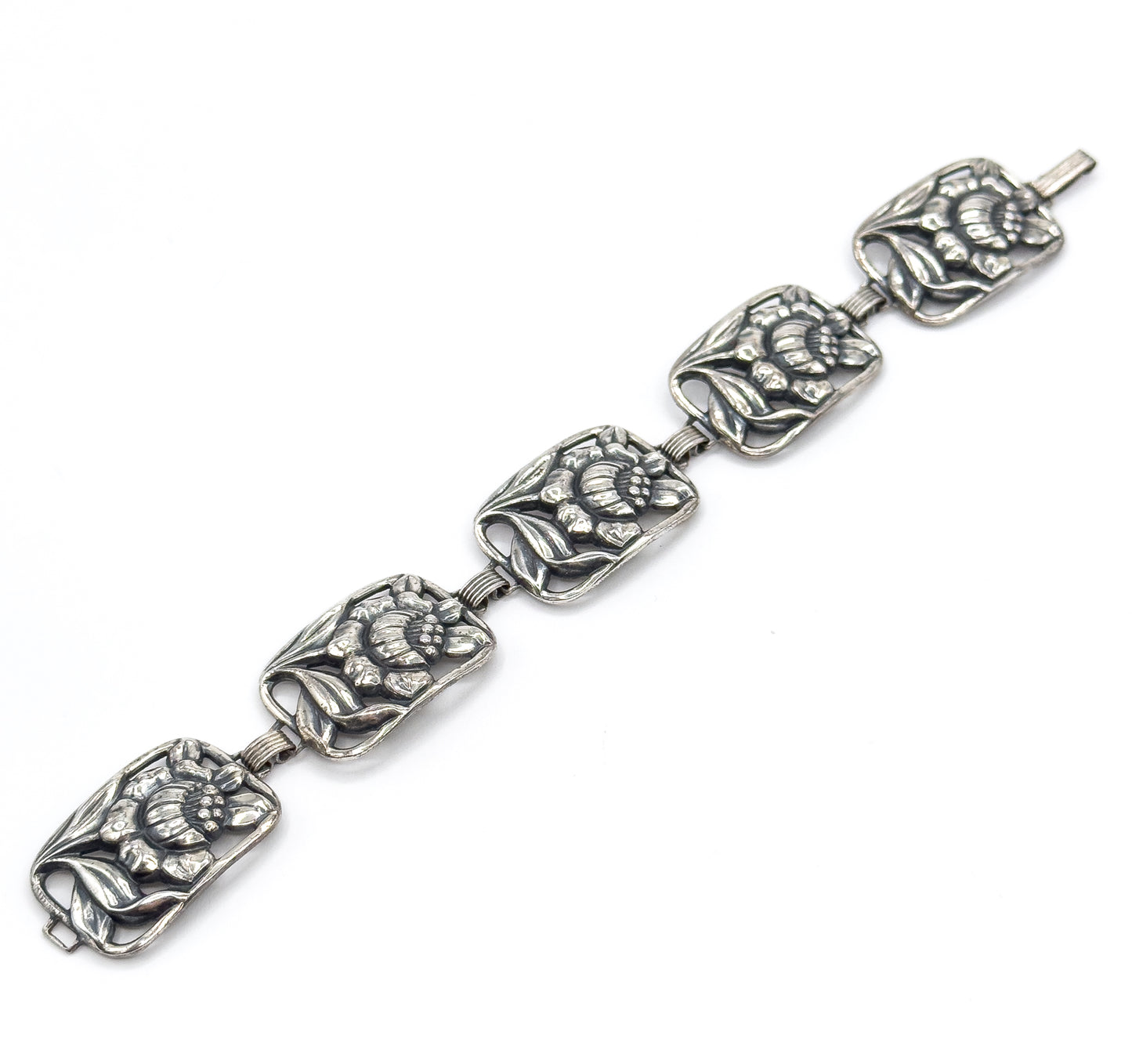 Mid-Century Danecraft Floral Bracelet in Sterling Silver