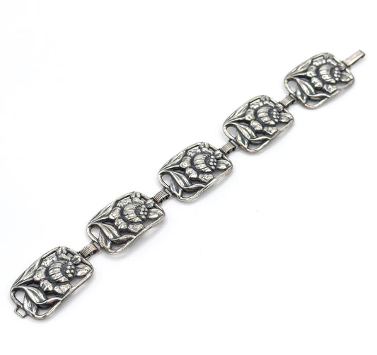Mid-Century Danecraft Floral Bracelet in Sterling Silver