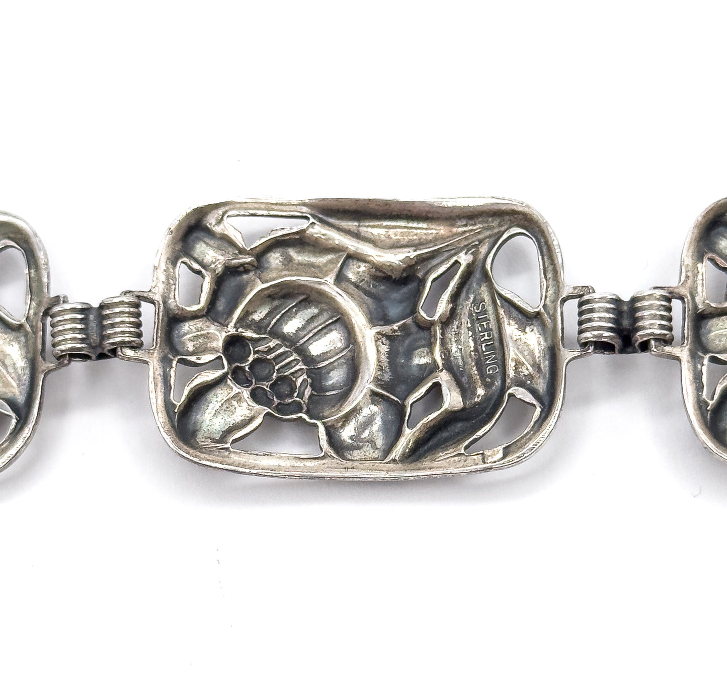 Mid-Century Danecraft Floral Bracelet in Sterling Silver