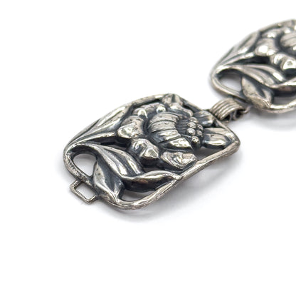 Mid-Century Danecraft Floral Bracelet in Sterling Silver