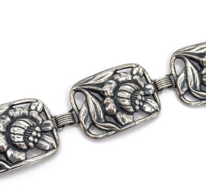 Mid-Century Danecraft Floral Bracelet in Sterling Silver