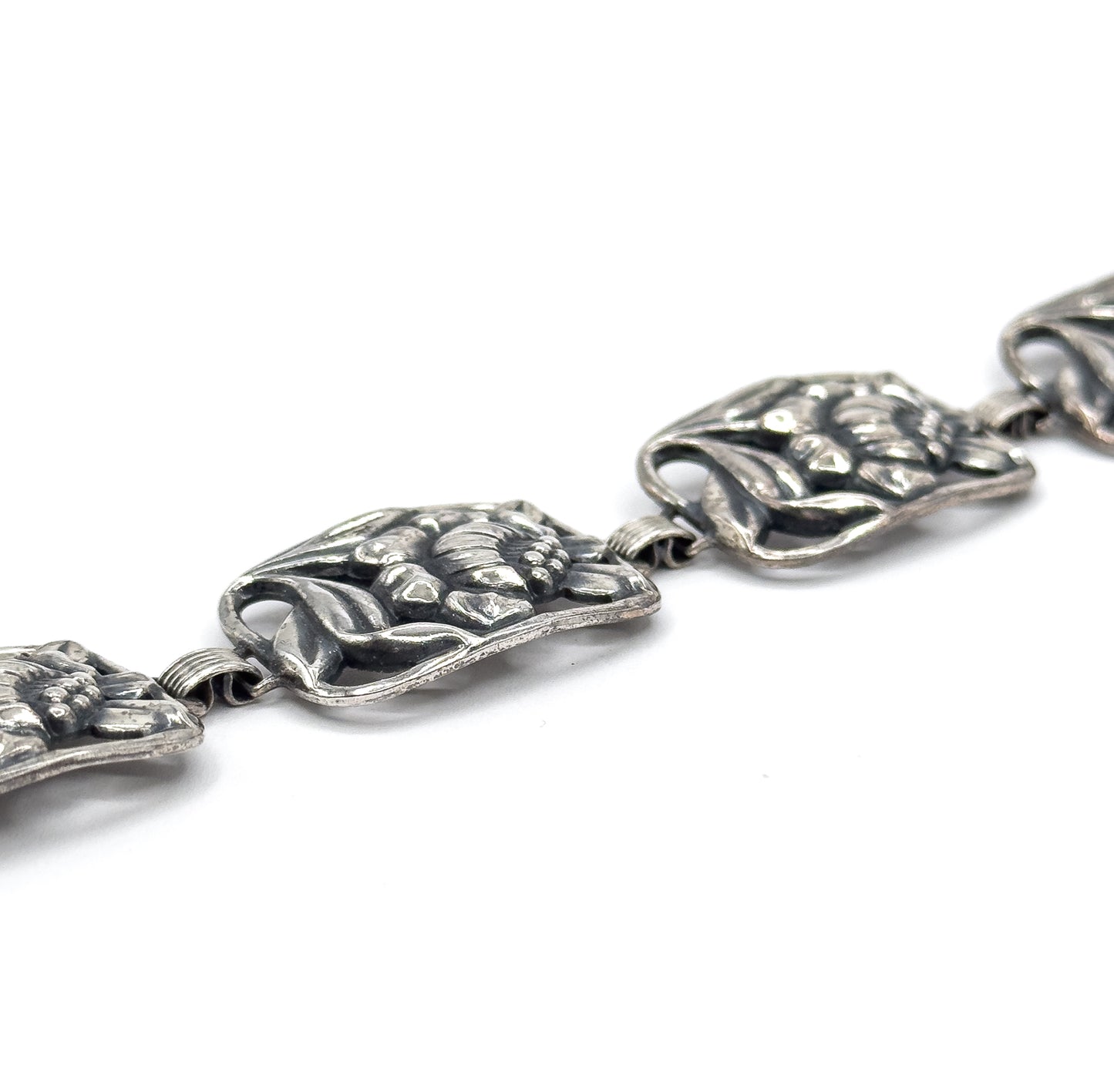 Mid-Century Danecraft Floral Bracelet in Sterling Silver