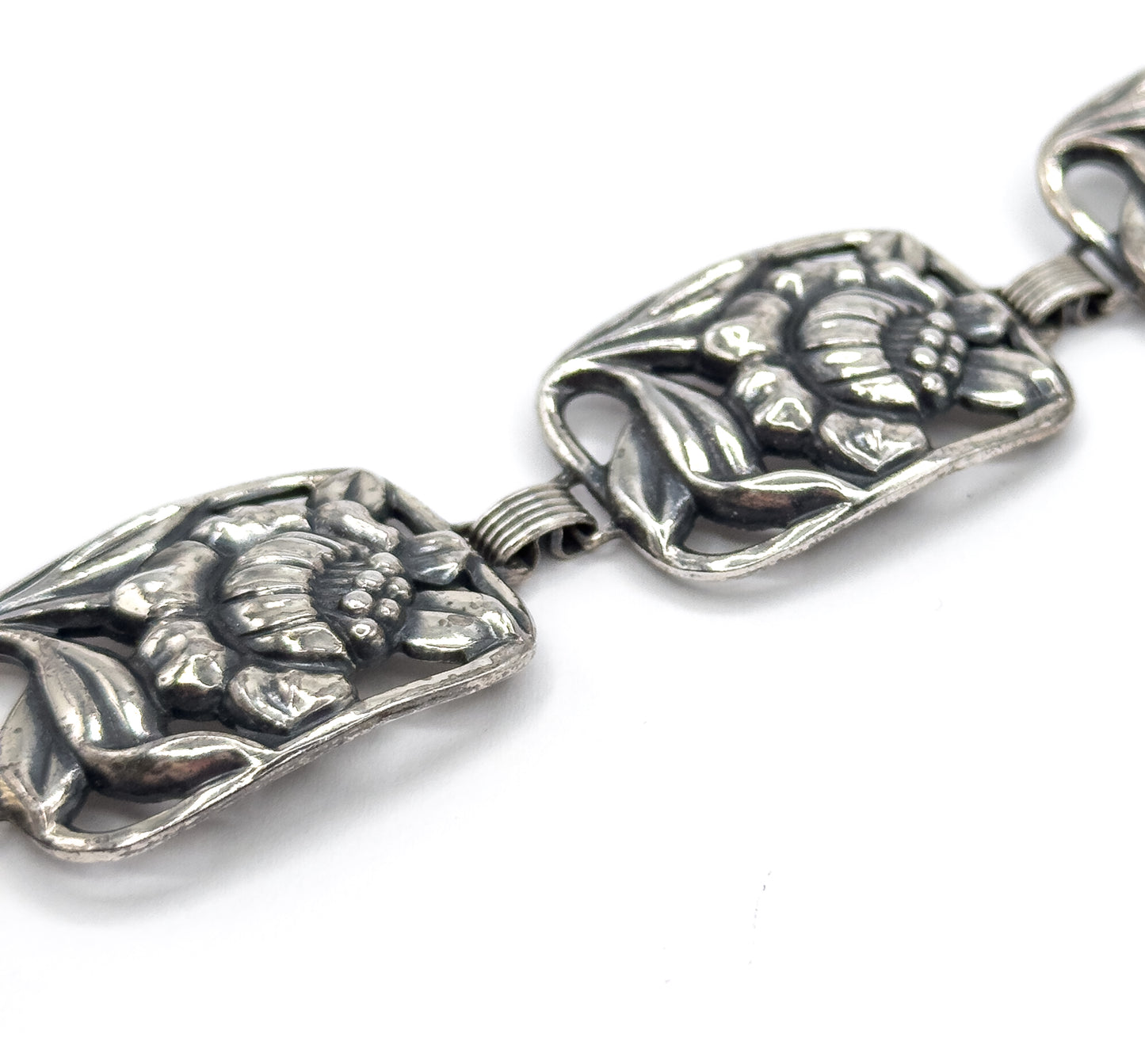 Mid-Century Danecraft Floral Bracelet in Sterling Silver