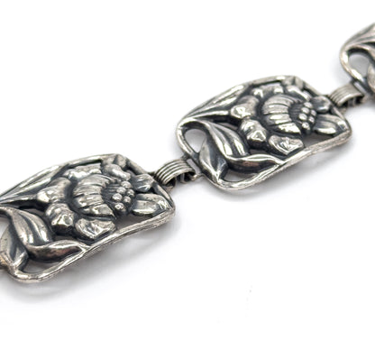 Mid-Century Danecraft Floral Bracelet in Sterling Silver