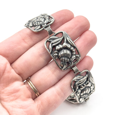 Mid-Century Danecraft Floral Bracelet in Sterling Silver
