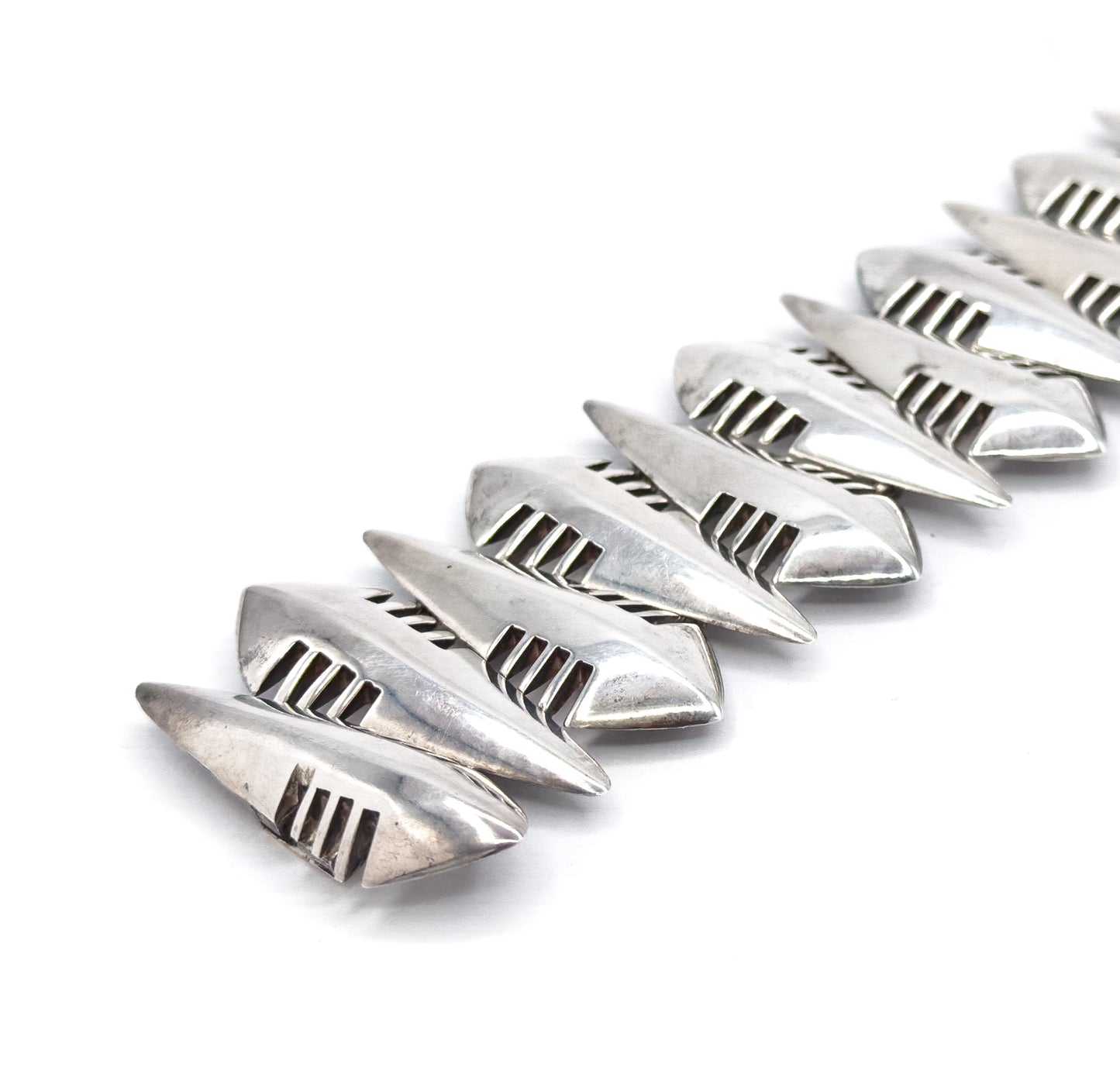 Awesome Vintage Brutalist Sterling Silver Bracelet