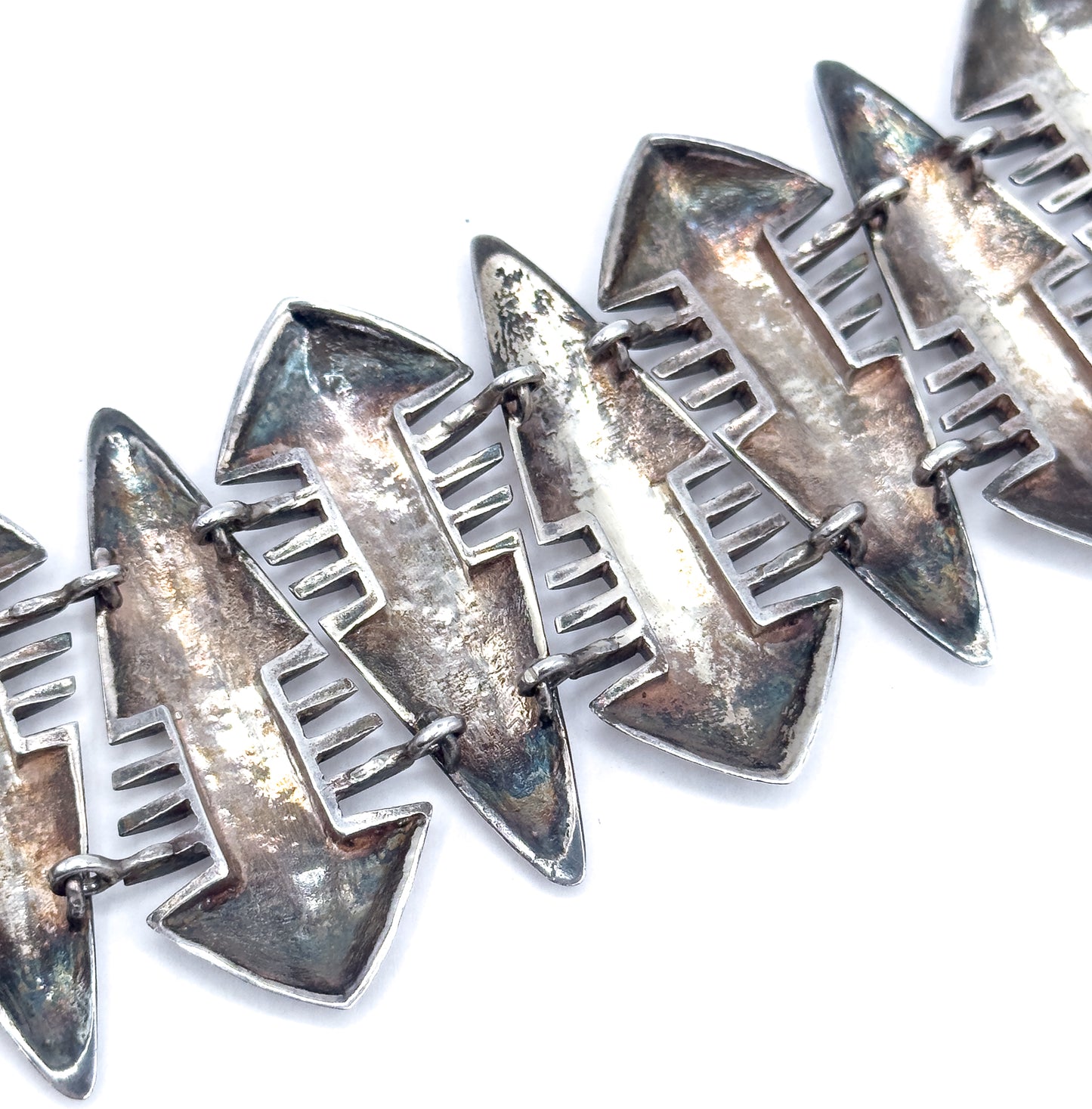 Awesome Vintage Brutalist Sterling Silver Bracelet