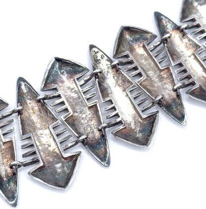 Awesome Vintage Brutalist Sterling Silver Bracelet
