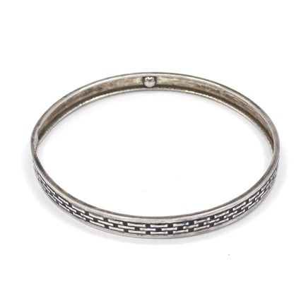 Late 20th Century Basketweave Bangle in Sterling Silver