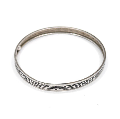 Late 20th Century Basketweave Bangle in Sterling Silver