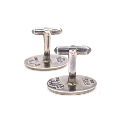 Mid-Century Yin & Yang Enamel Cufflinks in 970 Silver by Antonio Pineda