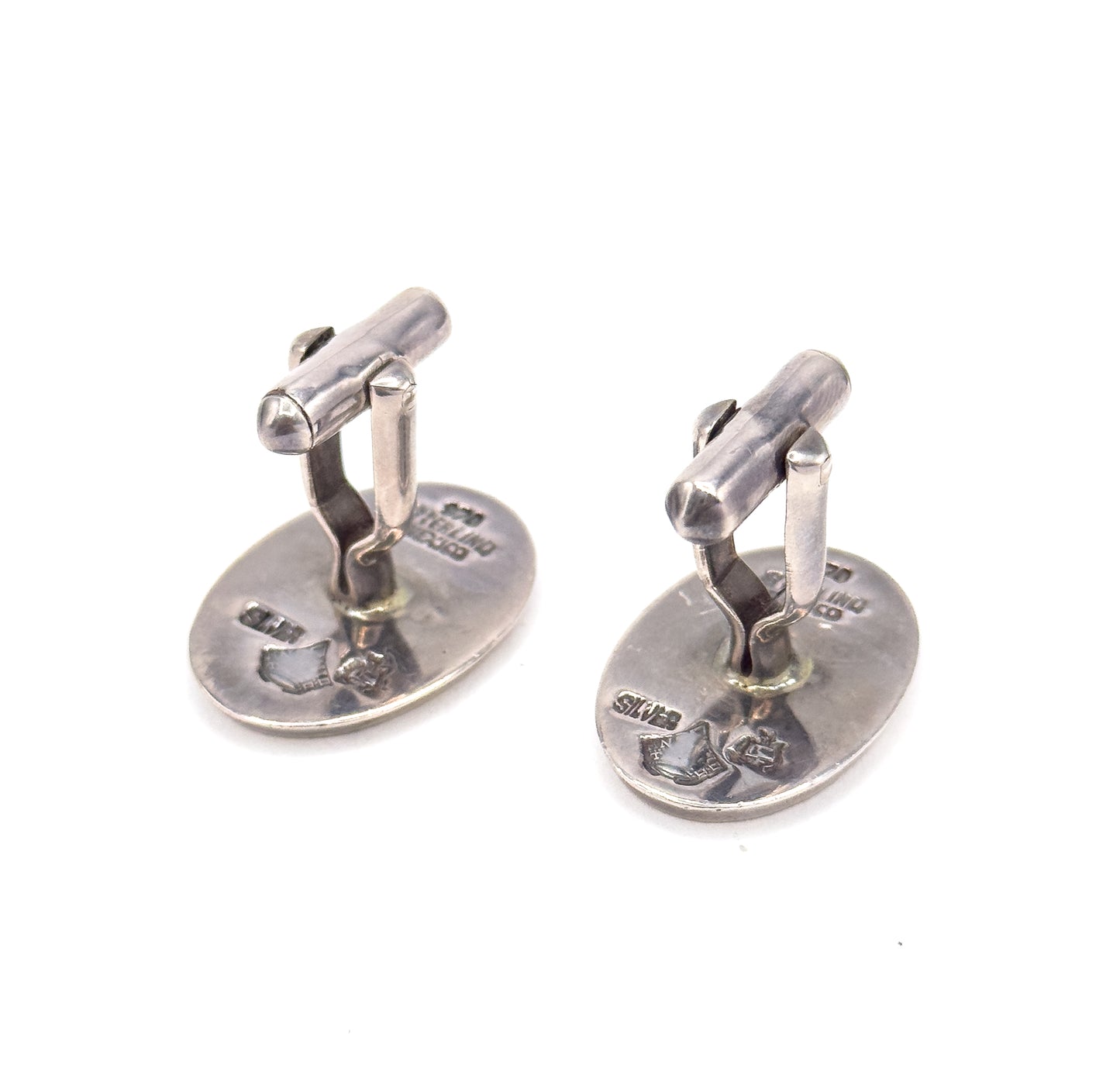 Mid-Century Yin & Yang Enamel Cufflinks in 970 Silver by Antonio Pineda