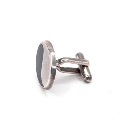 Mid-Century Yin & Yang Enamel Cufflinks in 970 Silver by Antonio Pineda