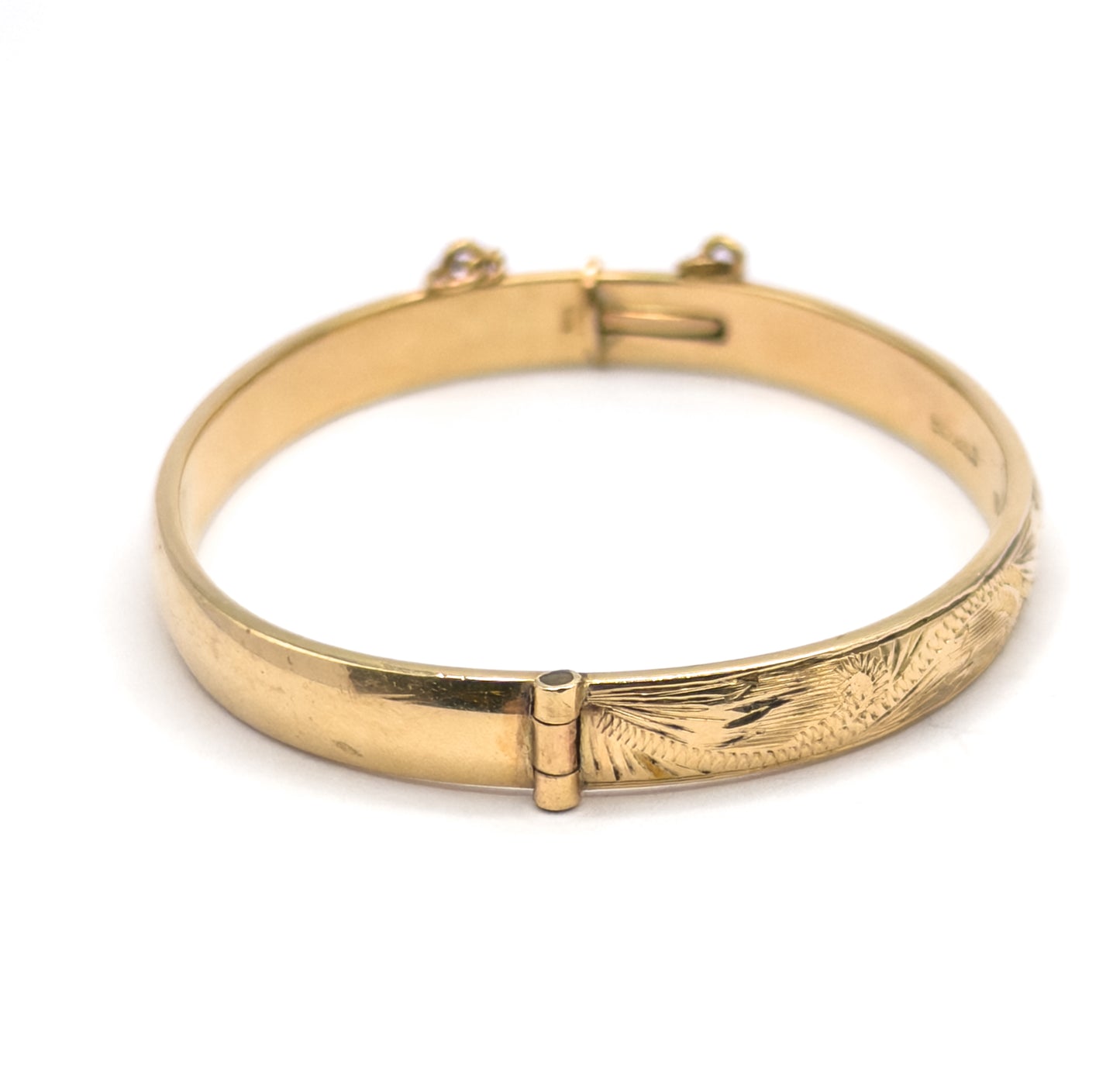 Petite Vintage Childs Bangle Bracelet in with 9k Rolled Gold
