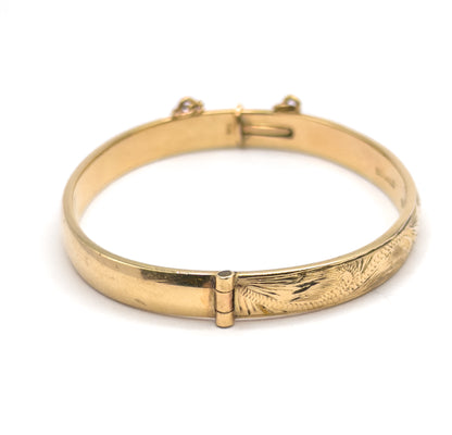 Petite Vintage Childs Bangle Bracelet in with 9k Rolled Gold