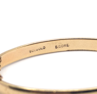 Petite Vintage Childs Bangle Bracelet in with 9k Rolled Gold