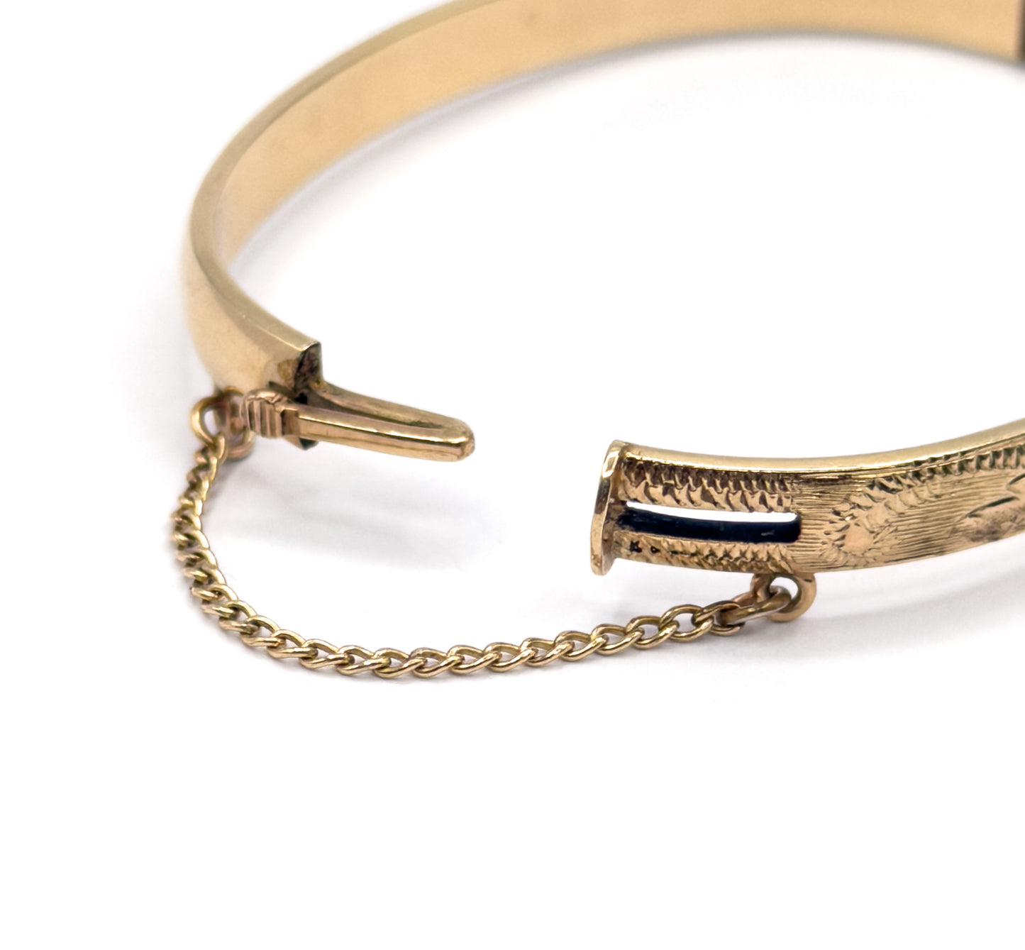 Petite Vintage Childs Bangle Bracelet in with 9k Rolled Gold