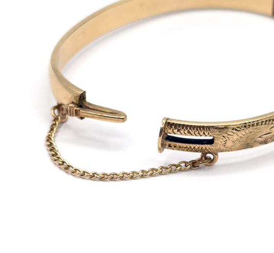 Petite Vintage Childs Bangle Bracelet in with 9k Rolled Gold