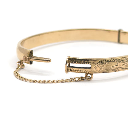 Petite Vintage Childs Bangle Bracelet in with 9k Rolled Gold