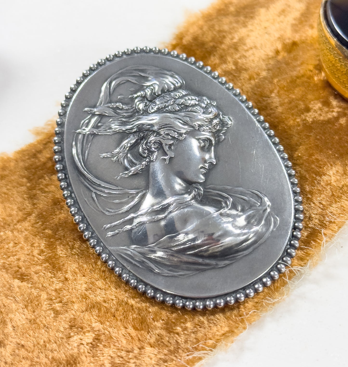 Art Nouveau Gibson Girl Conversion Brooch in Silver