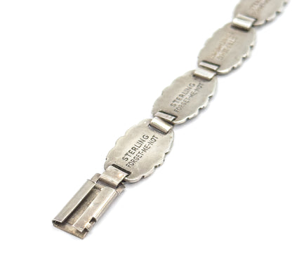 Mid-Century Forget-Me-Not Floral Station Bracelet in Sterling Silver