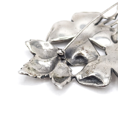 Vintage Danecraft Dogwood Flower Large Brooch in Sterling Silver