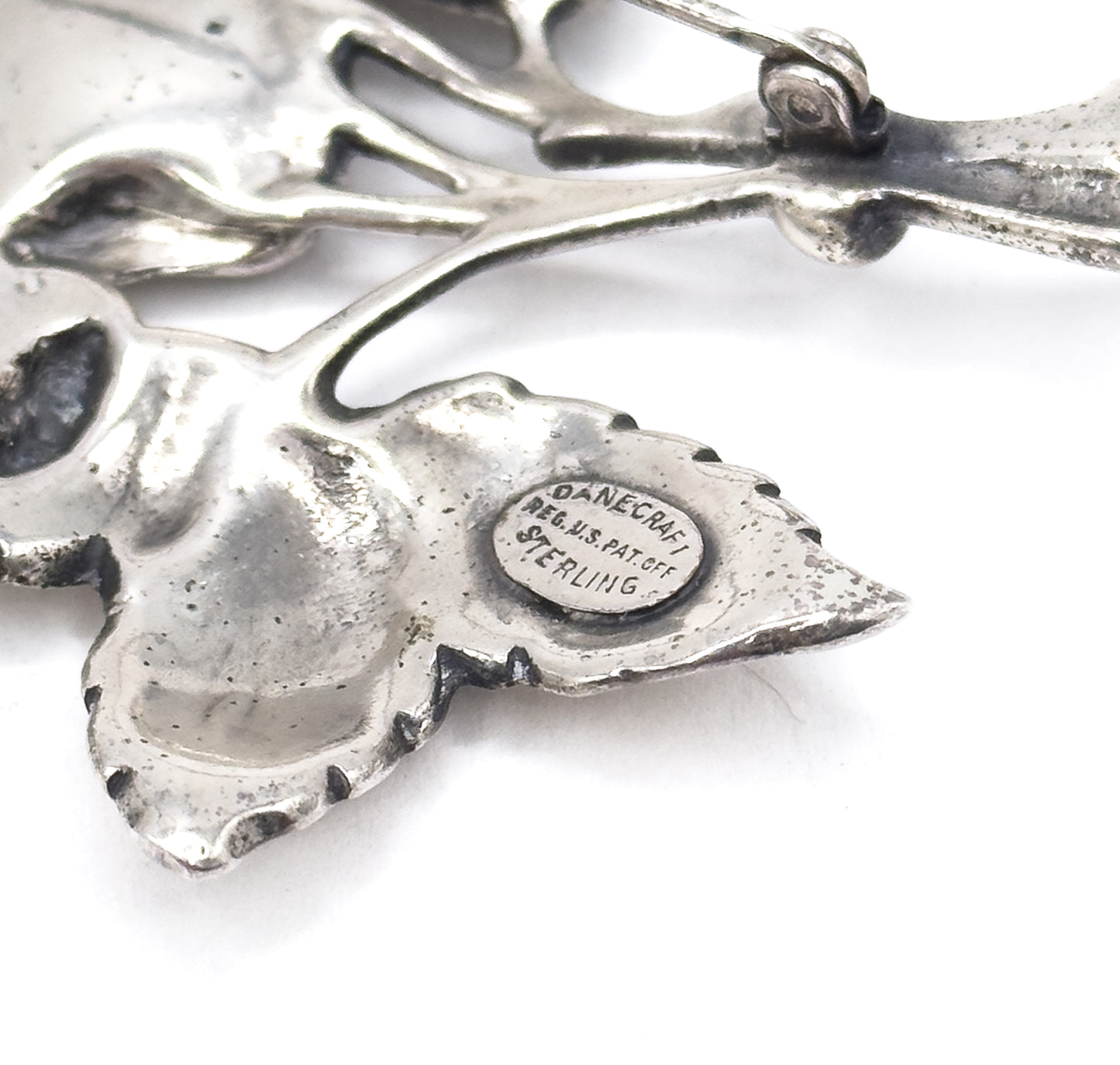 Vintage Danecraft Dogwood Flower Large Brooch in Sterling Silver