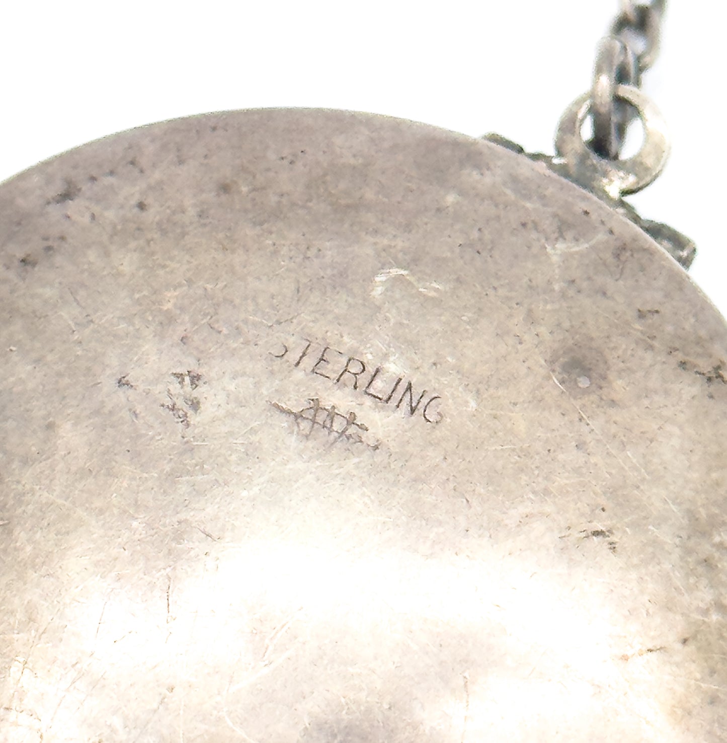 Edwardian Guilloche Enamel Compact in Sterling Silver