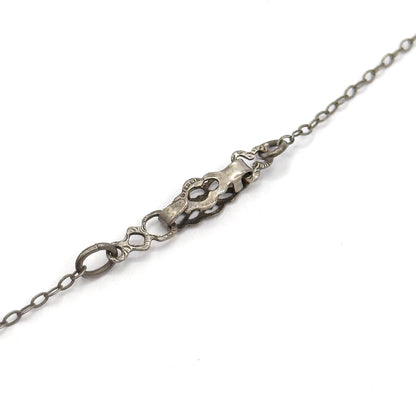 Antique Harlequin Paste Bow Drop Necklace in Sterling Silver