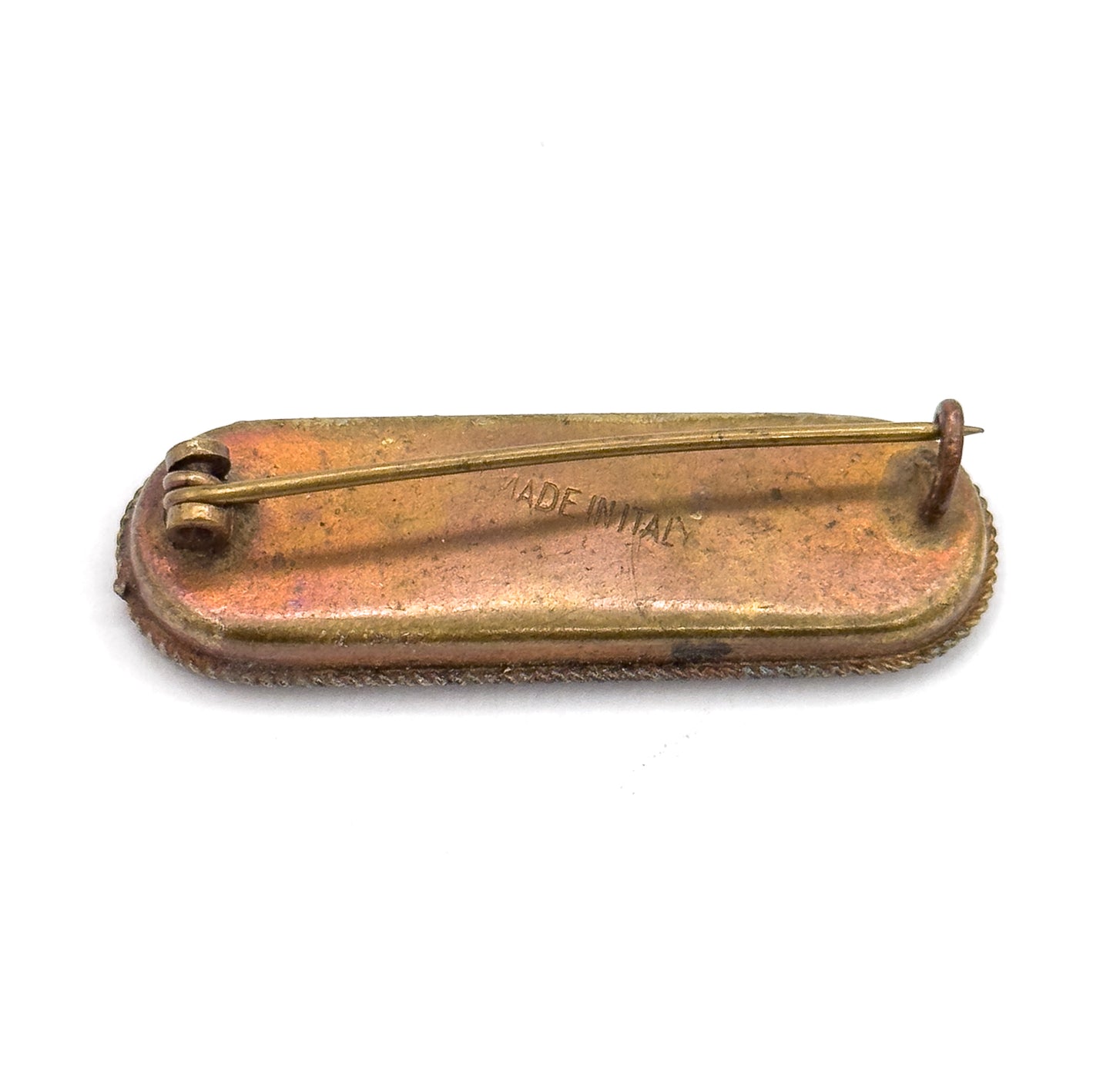 Antique Italian Micro Mosaic Brooch in Gold Tone Metal