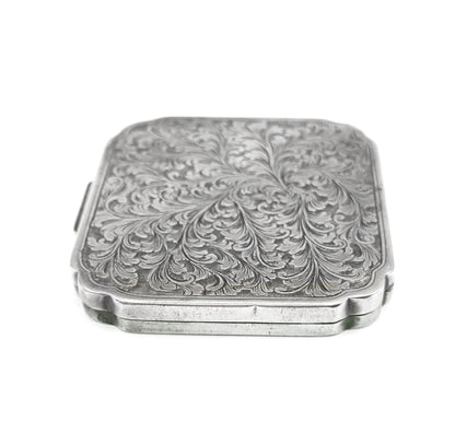 Vintage Hand Engraved Mirror Compact in 800 Silver
