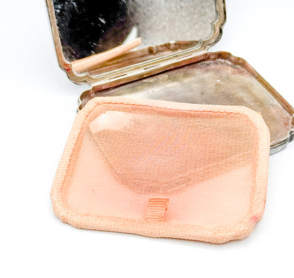 Vintage Hand Engraved Mirror Compact in 800 Silver