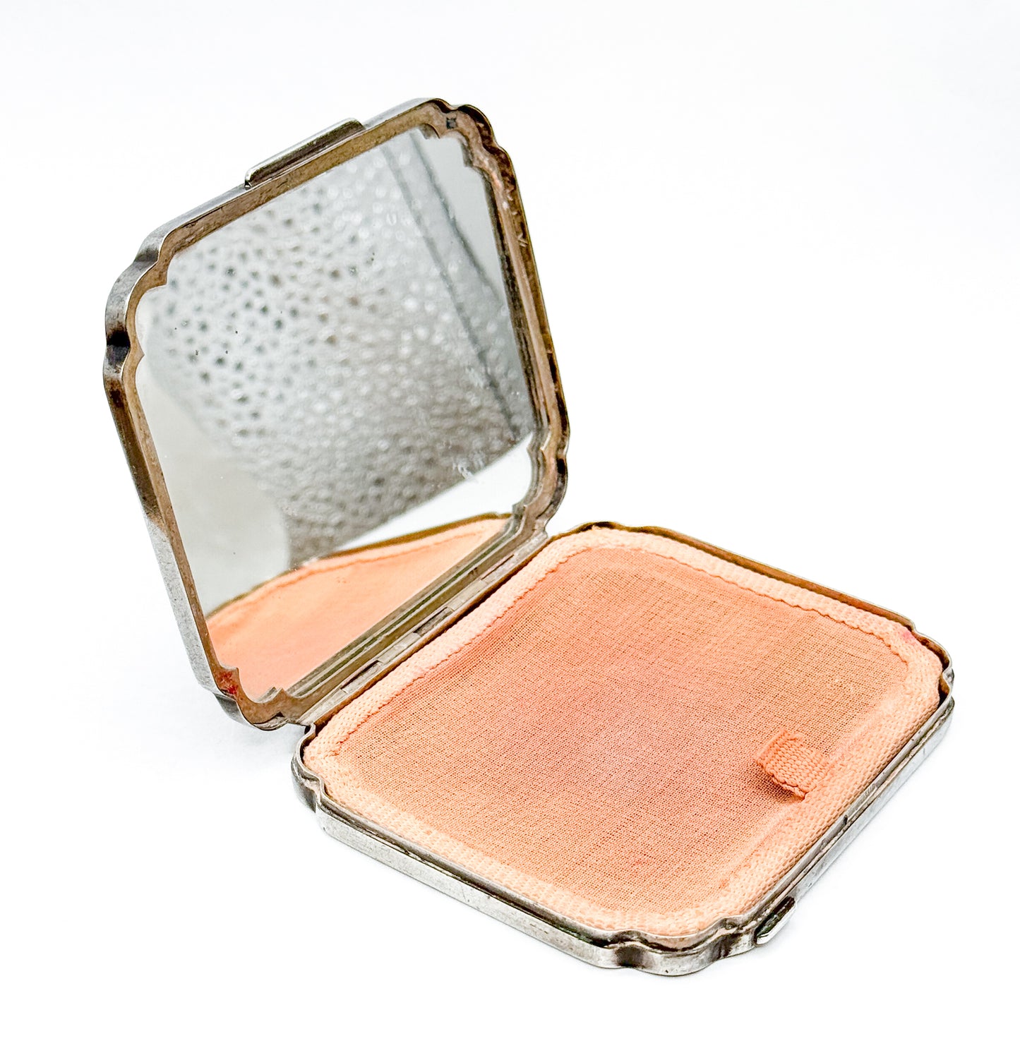 Vintage Hand Engraved Mirror Compact in 800 Silver